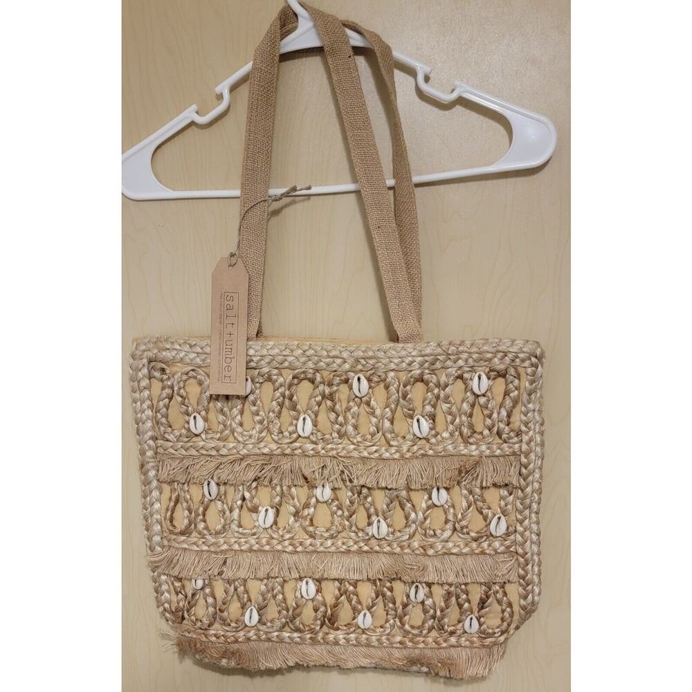 Salt + Umber Isla Jute Seashell Tote NEW WITH TAGS Beachy Boho Beach Vacation